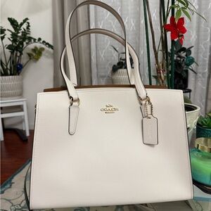 Coach White Leather Tote Bag w/ Hangtag
